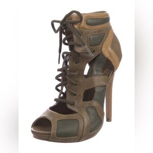 Women’s McQ Alexander McQueen Cutout Leather Ankle Boots - Size 37/US 7